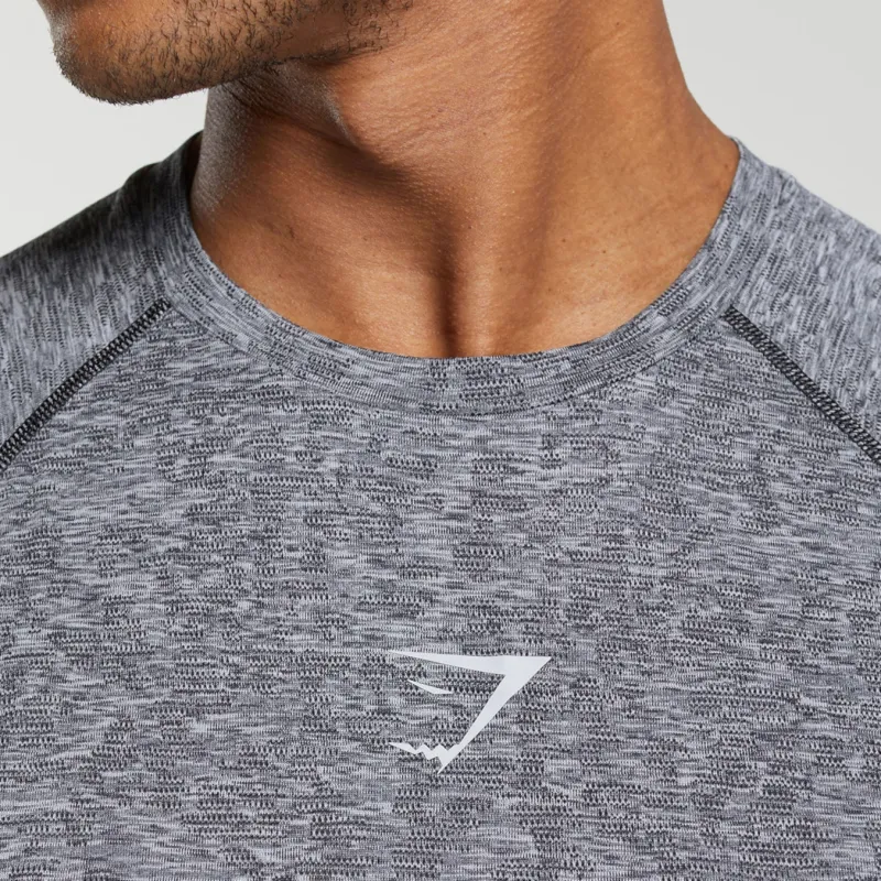 GYMSHARK T Shirt Men's Black/Light Gray-3