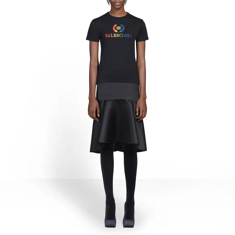 Balenciaga Regular T Shirt, Regular Fit Women's Black-3