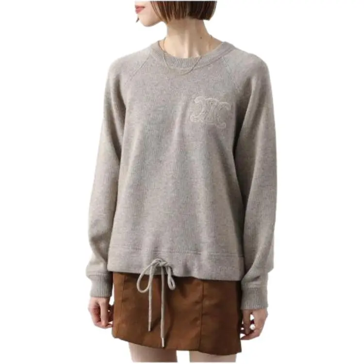 CELINE Triomphe Crew Neck Sweater In Wool And Cashmere-3