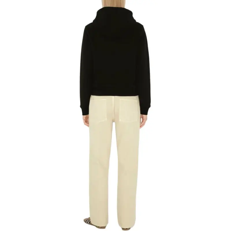 Burberry Check Label Zip Up Drawstring Hoodie-2