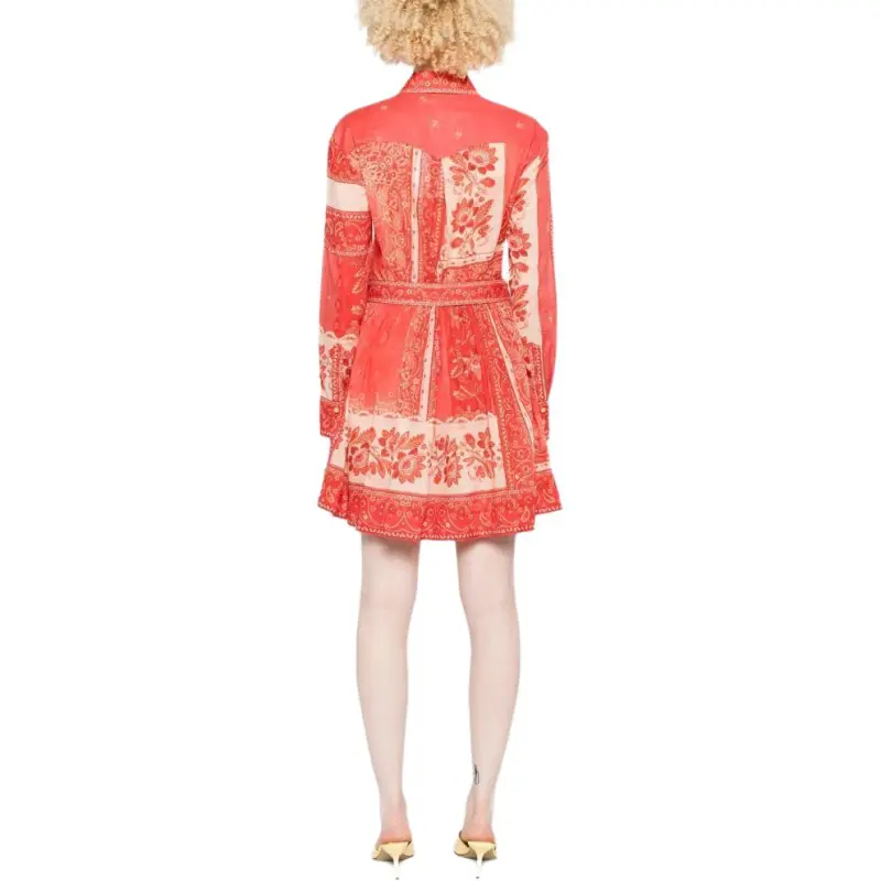 Zimmermann SS25 Long Sleeved Dress Women's Bright Red-2