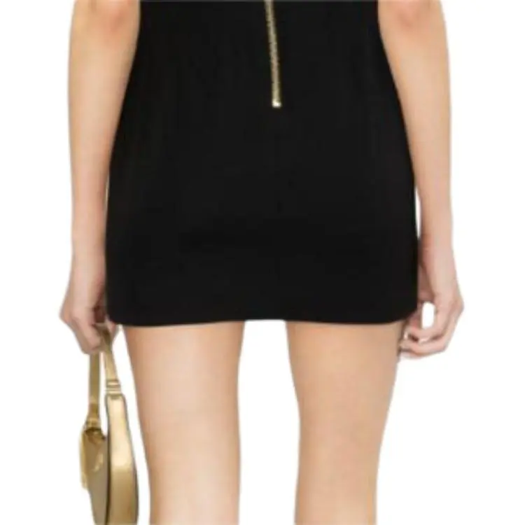 BALMAIN Halterneck Sleeveless Draped Mini Dress-4
