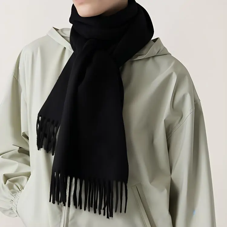 Loro Piana Knit Scarves Unisex Black-1
