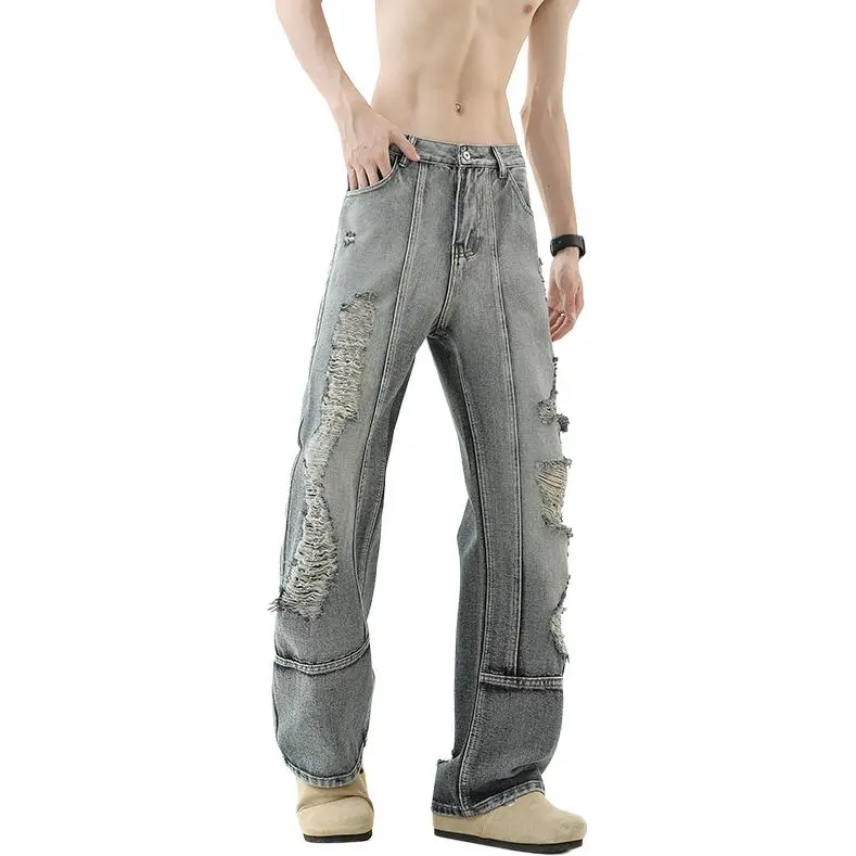 MGXEK Jeans Unisex Blue Gray-3