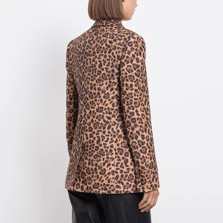 Valentino Leopard Print Long Sleeved Blazer-2