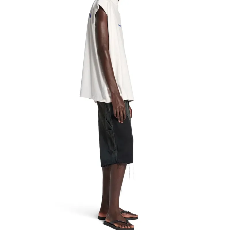 Balenciaga Denim Shorts Loose Fit Men's Black-4