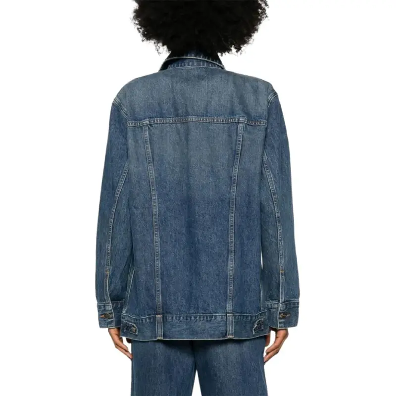 KHAITE The Ross Button Up Denim Jacket-4