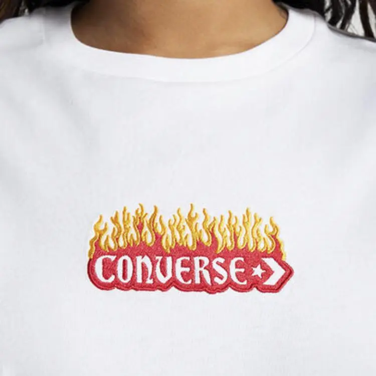 Converse T Shirts Women's White-5