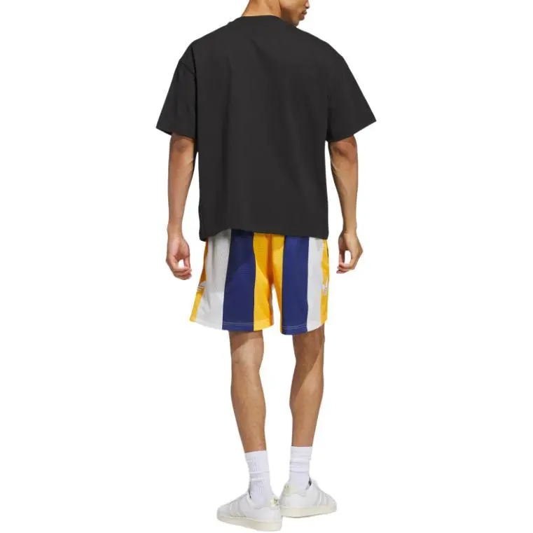 Adidas Originals SS25 BASKETBALL Casual Shorts Unisex Dark Blue/White/Yellow-4
