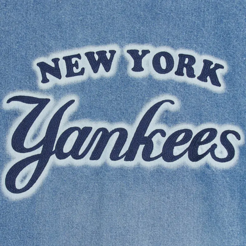 MLB New York Yankees Denim Jacket Unisex Light Blue-4