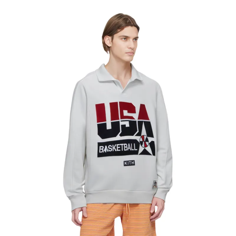 KITH For Usa Basketball Nelson Collared Pullover-2