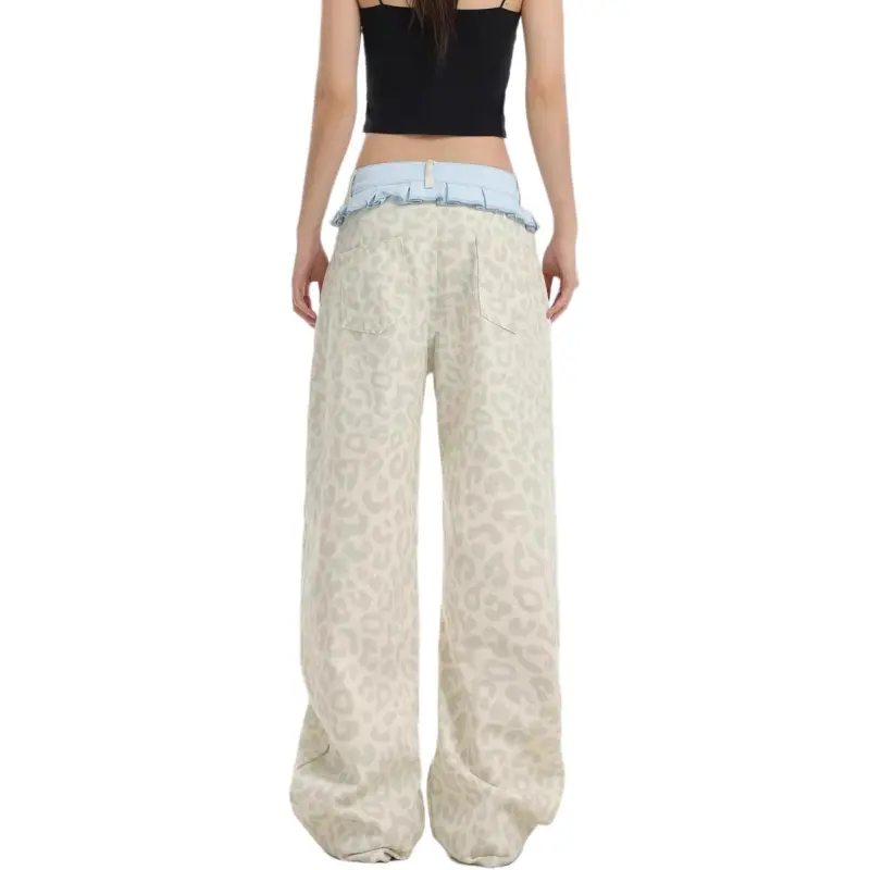 NHZN Jeans Women's Leopard Print-4