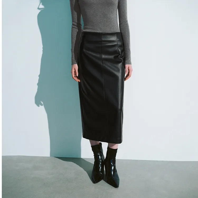 URBAN REVIVO Leather Long Skirts Women's-7