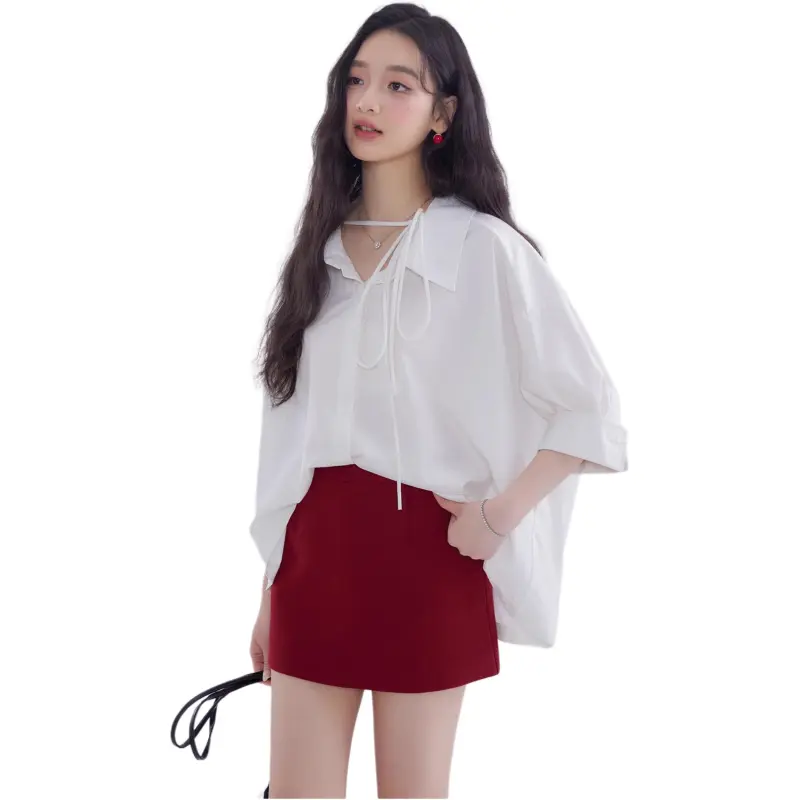 DEAR DEER PUFF Casual Short Skirts Women's Red-7