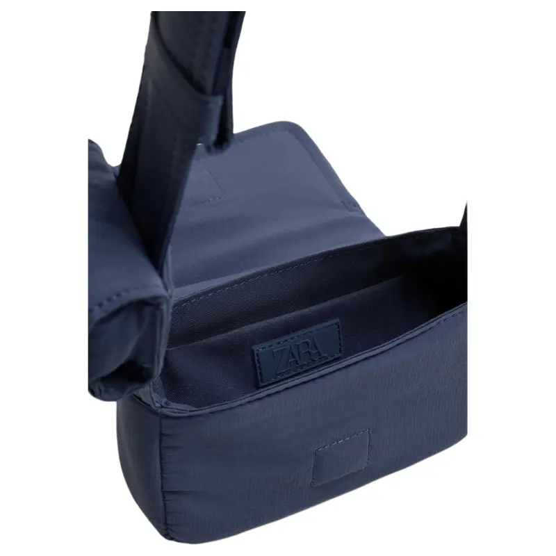 ZARA Nylon Shoulder Bag, Crossbody Bag Men's Blue-2