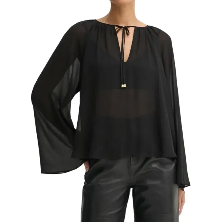 MICHAEL KORS Georgette V neck Blouse-3