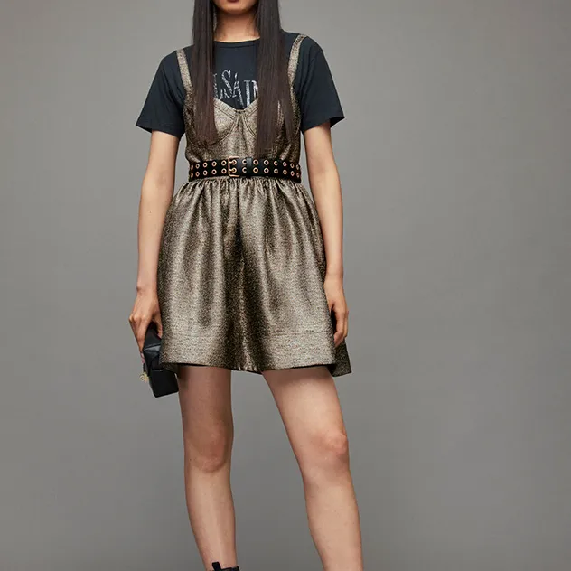 ALLSAINTS Slip Dresses Women's Gold-4