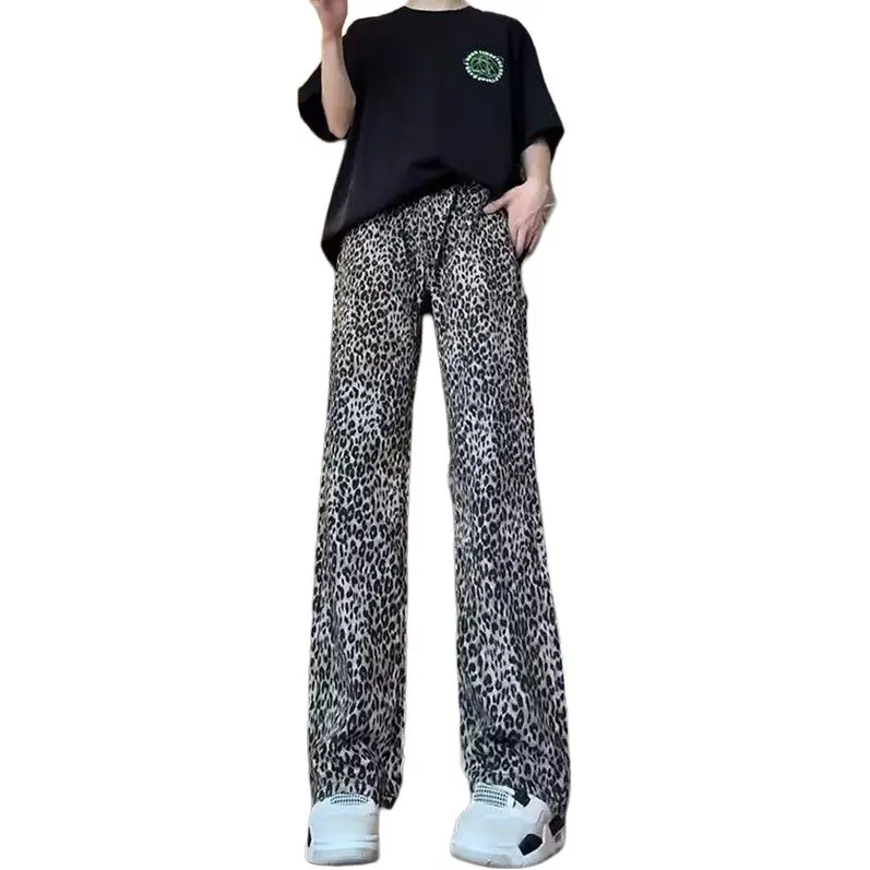 IJRJ Jeans Unisex Leopard Print-1