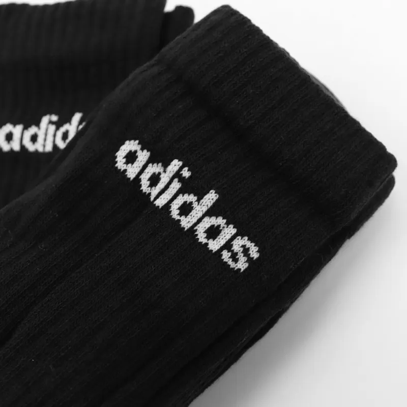 Adidas Mid Calf Socks Unisex 3 Pack Black-1