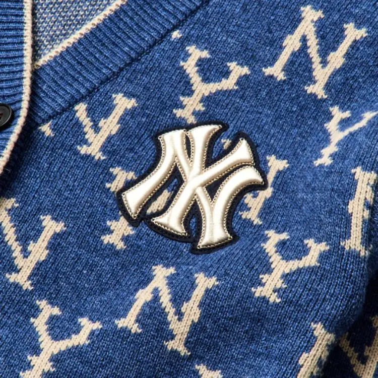 MLB Old Flower Sweaters Unisex Blue-3