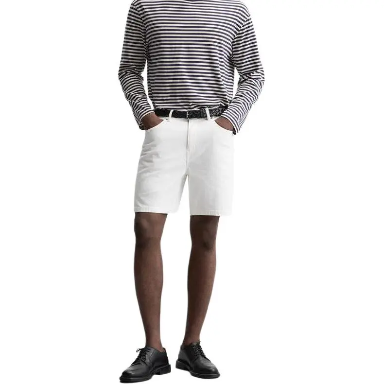 ZARA Denim Shorts Men White-2