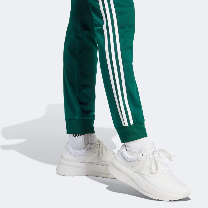Adidas Women's Primegreen Essentials Warm Slim Tapered 3 Stripes Track Tracksuit Bottoms Collegiate Green/White-5
