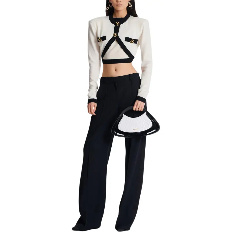 BALMAIN Cropped Knit Cardigan-1