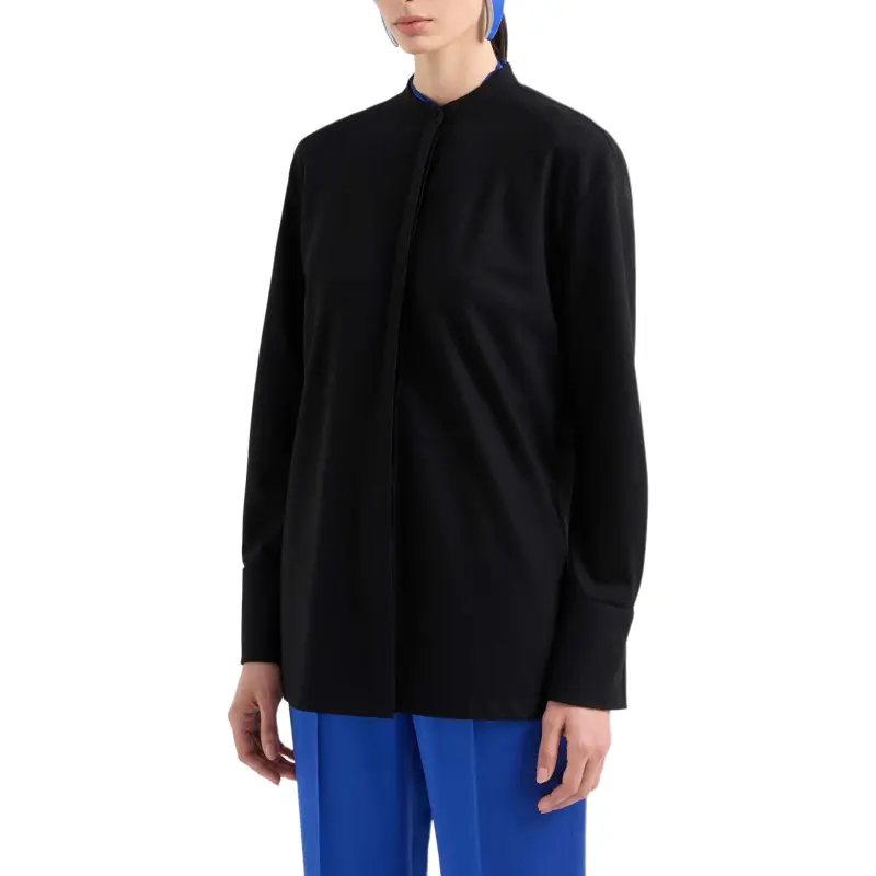 GIORGIO ARMANI Long sleeved Fluid Wool Shirt-1