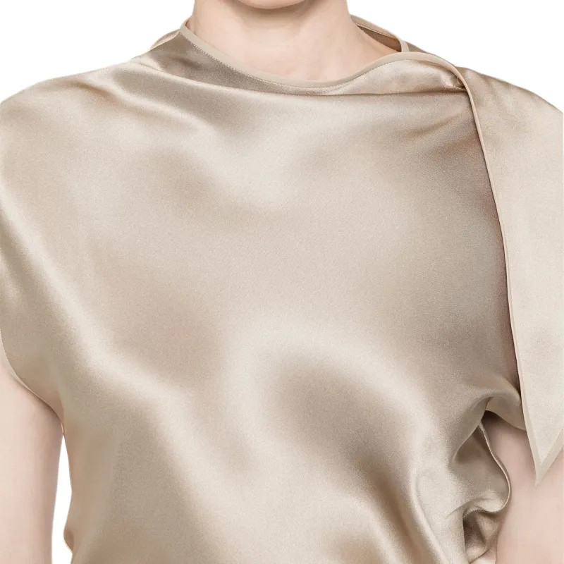 GIORGIO ARMANI Double faced Silk satin Long Dress-4