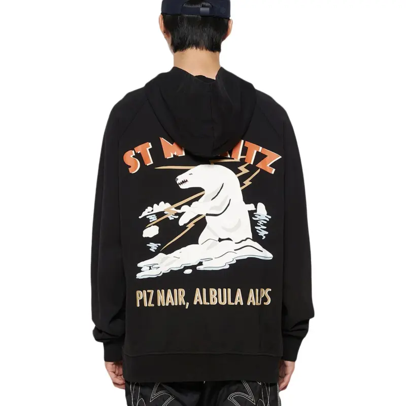 BALLY Motif Printed Drawstring Hoodie-4