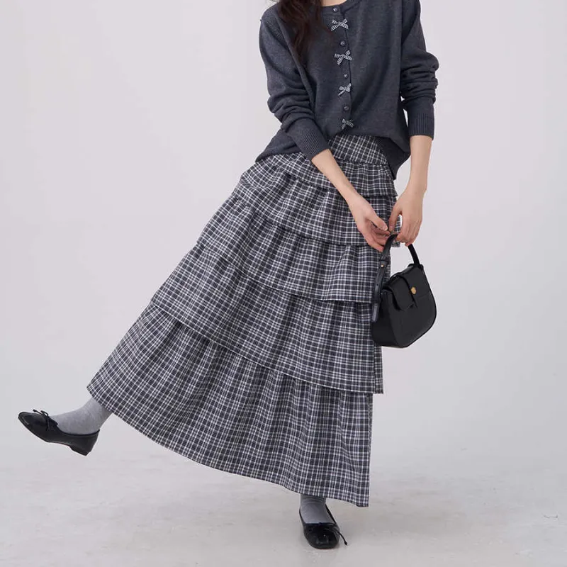 HTMEME Casual Long Skirts Women's Black-5