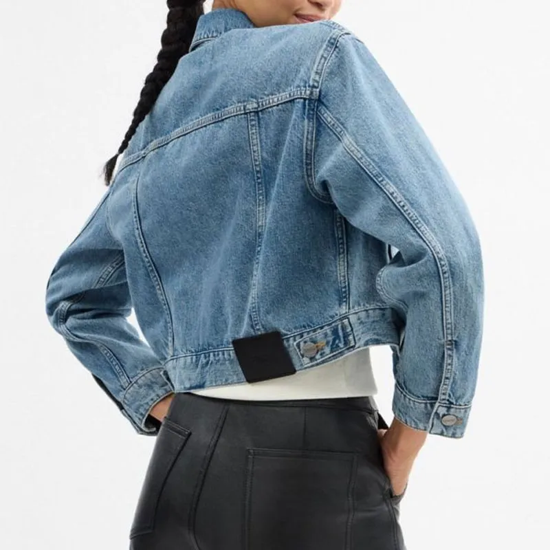 COACH Denim Jacket Women's Blue-2