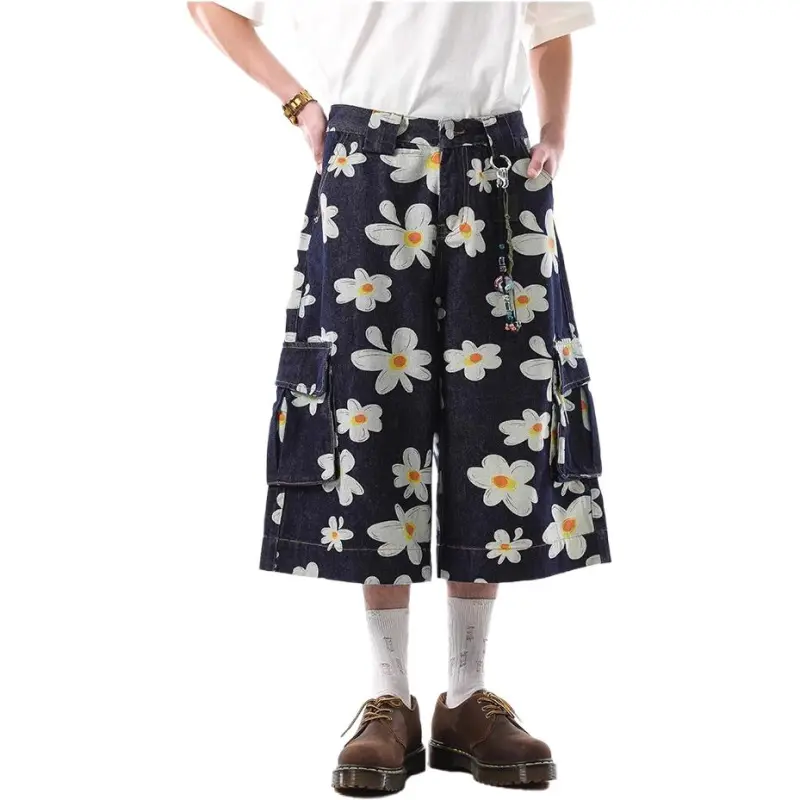 VINMUK Denim Shorts Unisex Blue-4