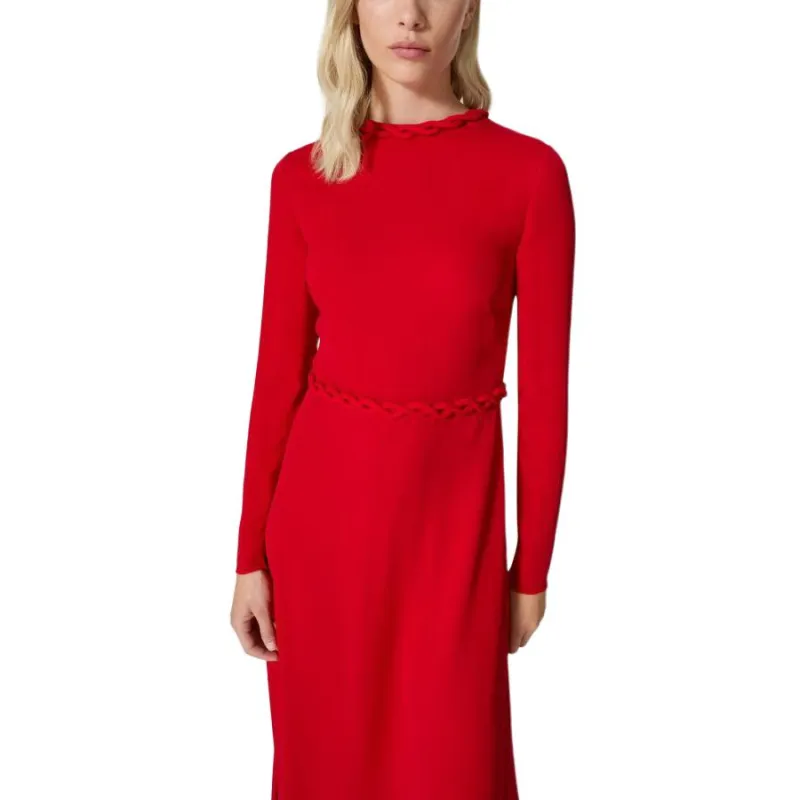 Valentino Long Sleeved Dress Women's Red-4