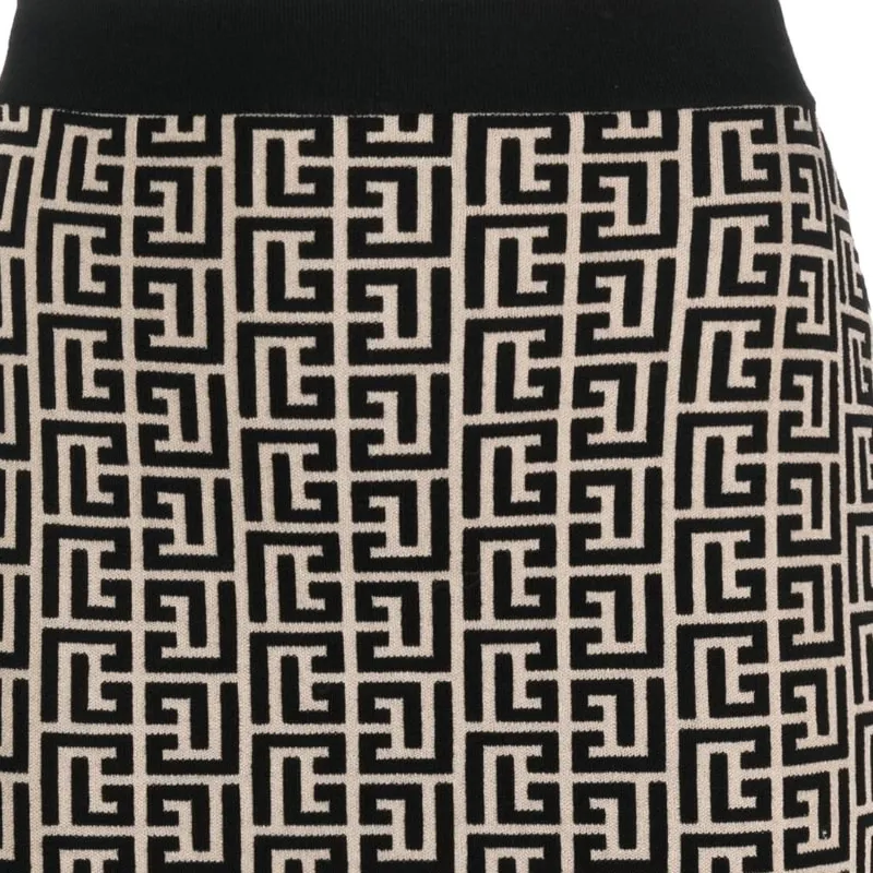 BALMAIN Monogram jacquard Miniskirt-4