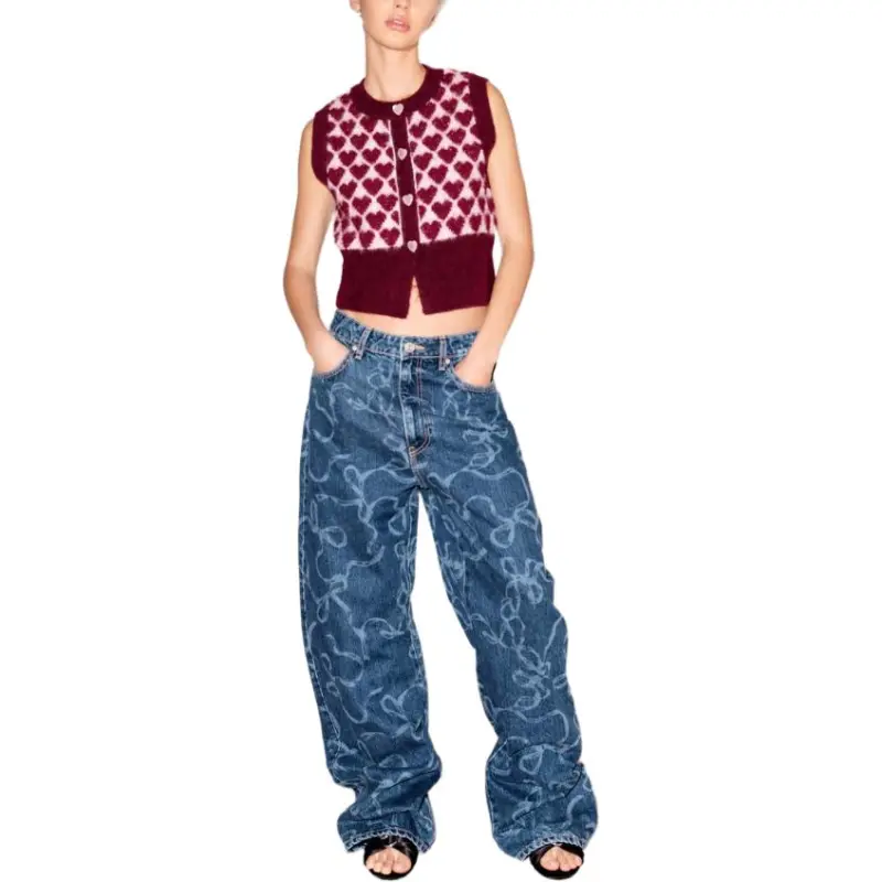 ZARA Valentine's Day Collection SS25 Jeans Women's Blue-2