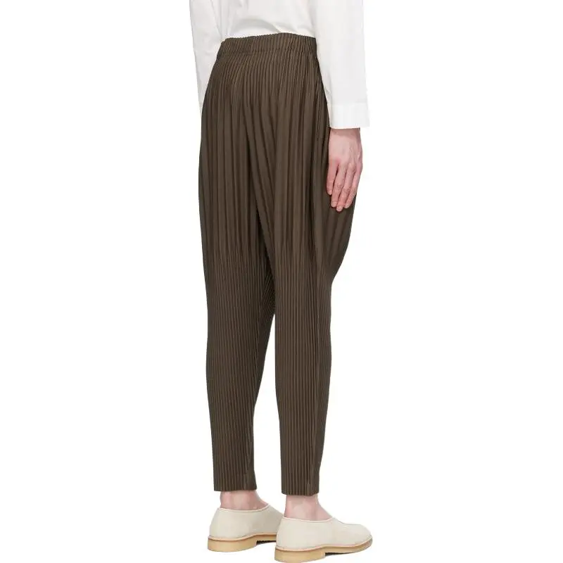 Homme Plissé Issey Miyake Casual Pants Men's Dark Khaki-1