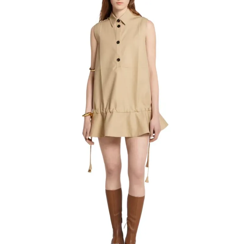 GUCCI SS25 Sleeveless Dress Women's Beige-1