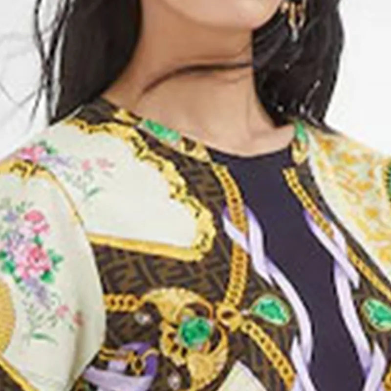 Versace X FENDI T-Shirts Women's Multicolor-3