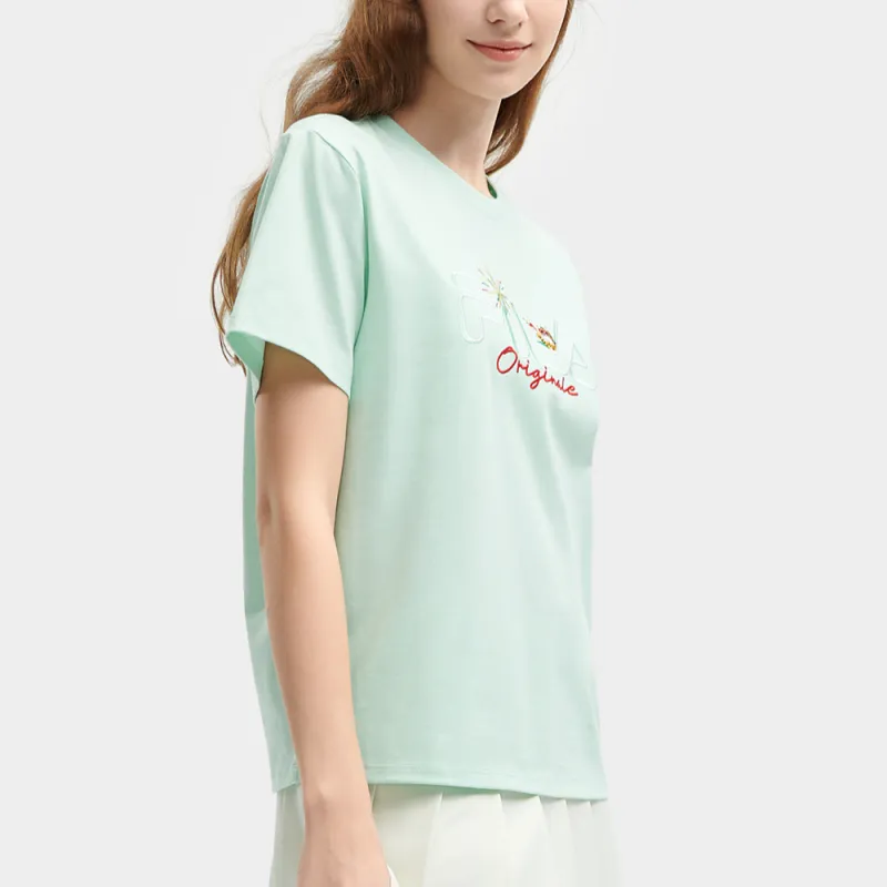 FILA SS24 T Shirt Women's Mystic Cyan-1