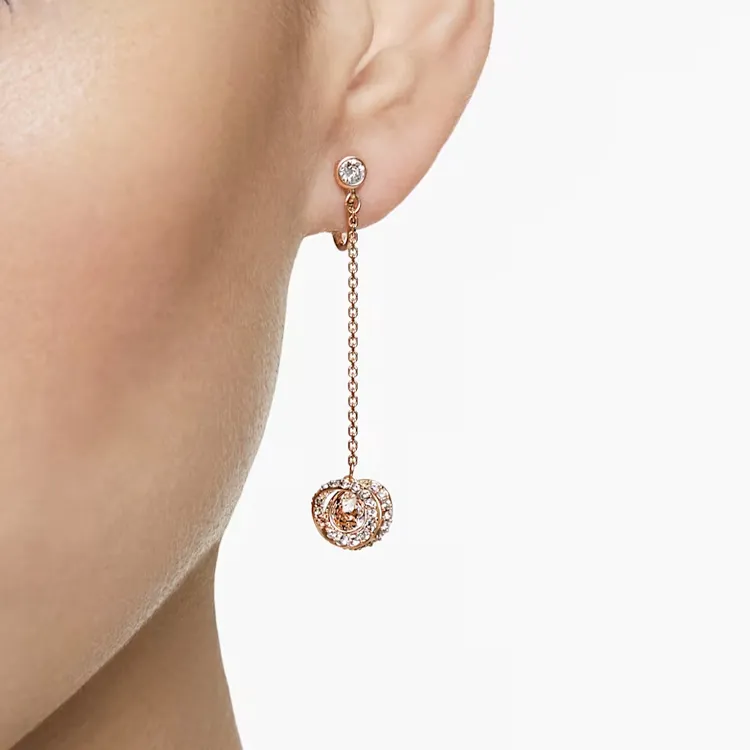 Swarovski Generation Clip On Earrings Women's Rose Gold-2