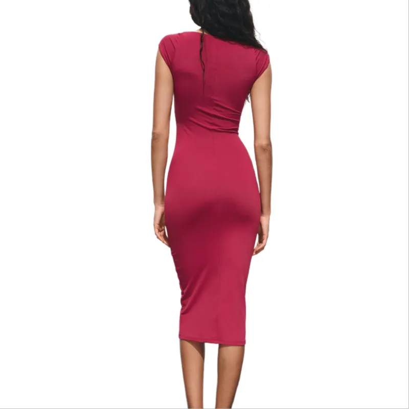 ZARA Sleeveless Dress Women's Dark Purple Red-3
