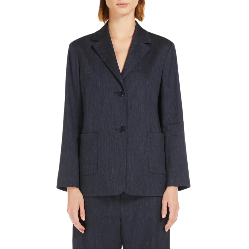 'S MAX MARA Derna Single Breasted Long Sleeved Jacket-2