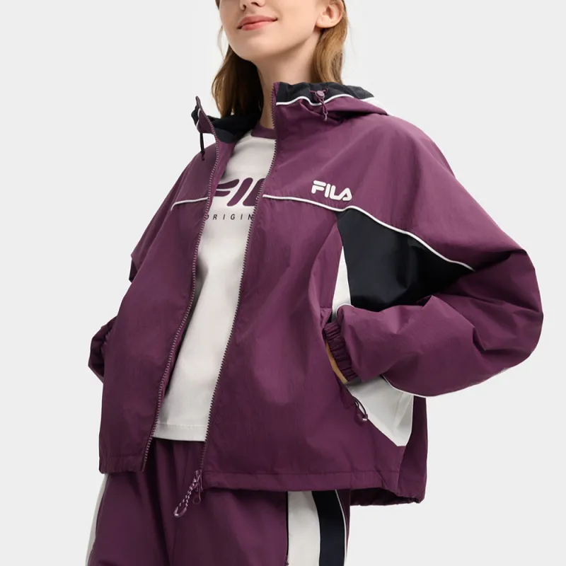FILA 2025Q1 Woven Coat Women's Italy Version Plum-2