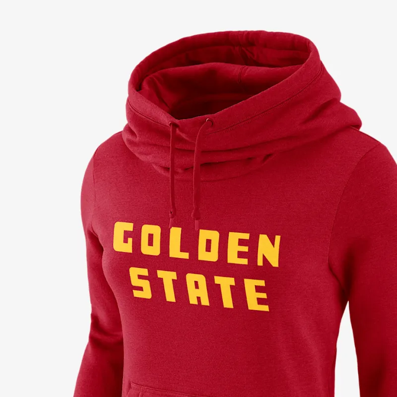 Nike Golden State Warriors Club City Edition Women's Nike Nba Fleece Funnel Neck Hoodie-2