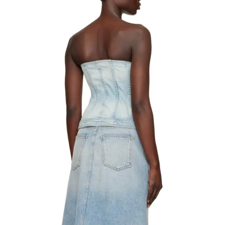 BALMAIN Denim Corset Top-1