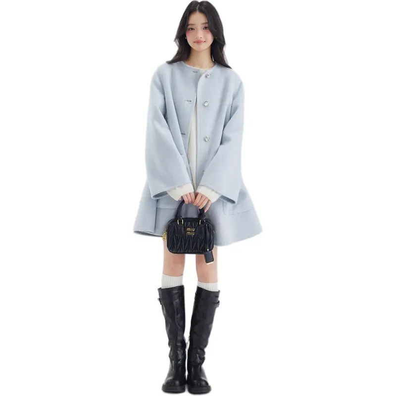 DEAR DEER PUFF Coats Women's Blue-3