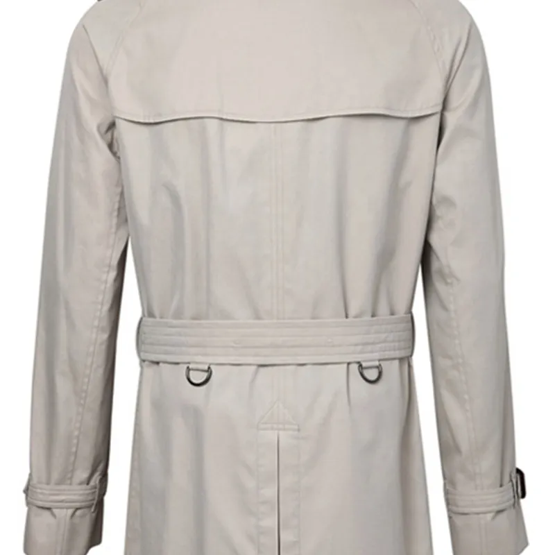 Burberry Trench Coats Men Light Gray-4