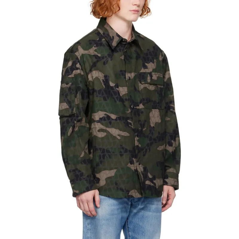 Valentino Camouflage Detailed Buttoned Jacket-4