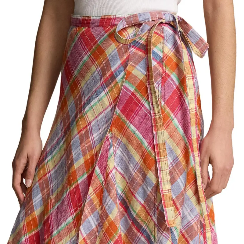 Polo Ralph Lauren Check-pattern Wrap-design Midi Skirt-3